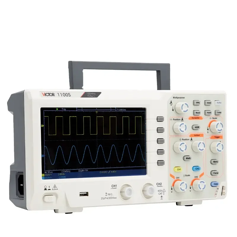 

VICTOR 1050s/1100S/1200s 50/100/200 MHz Bandwidth BenchDigital Storage Oscilloscope SCPI Circuit Debugging