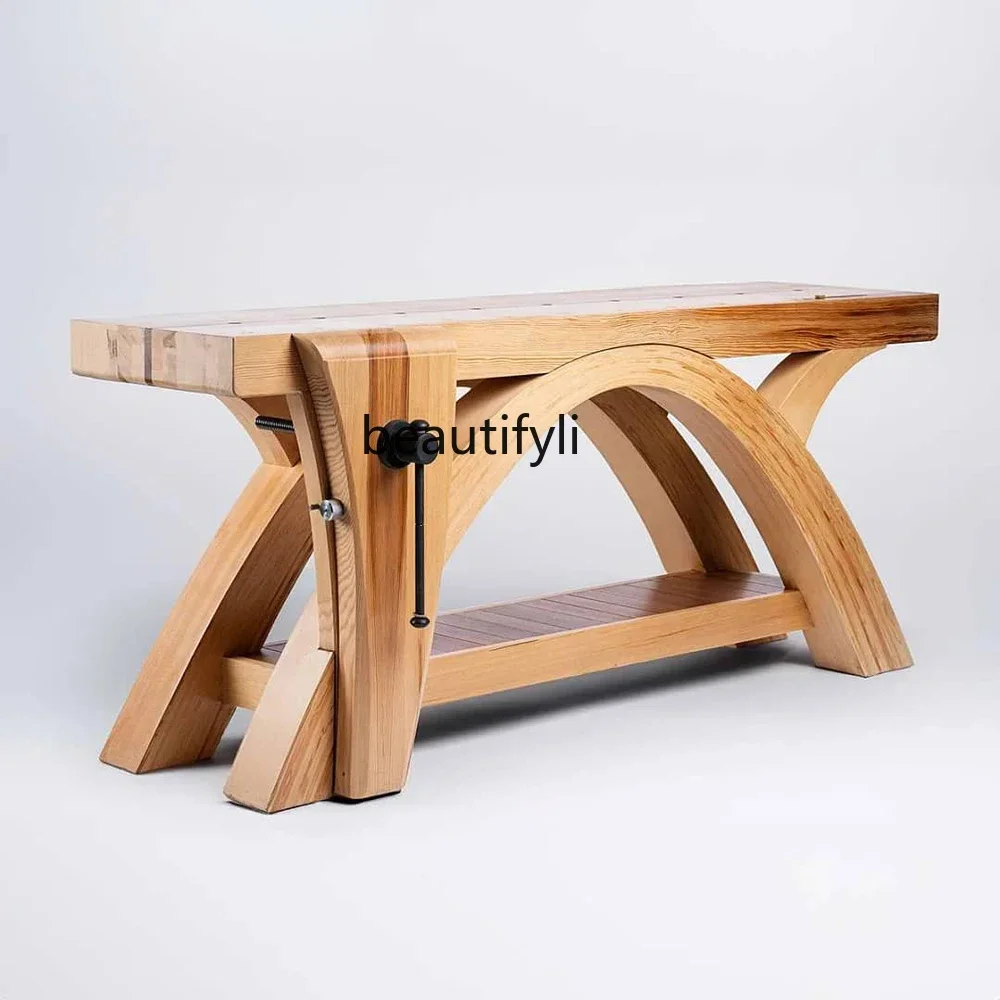 TTT Modern simple woodworking table workbench multi-functional solid wood operation maintenance table customization