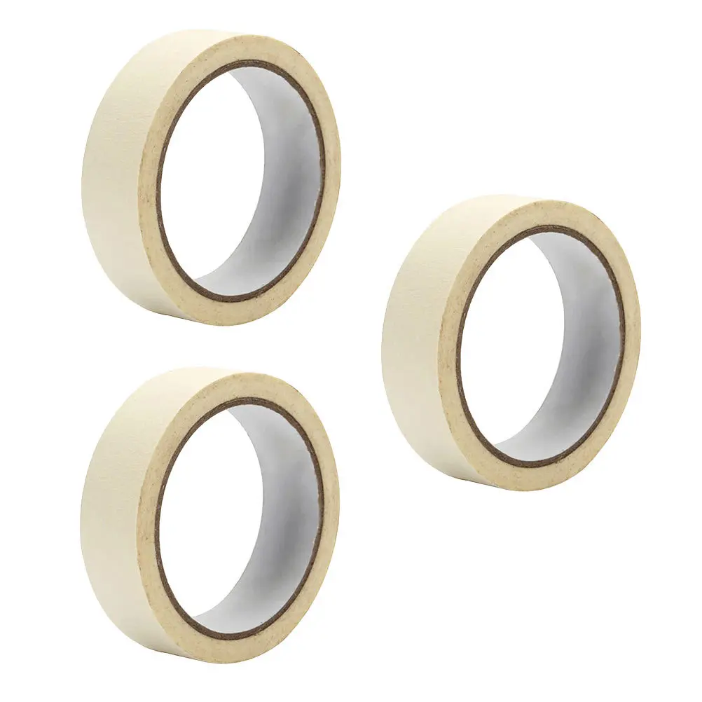 

3 Rolls Masking Tape for Painters Sticky Textured Paper Roll for Professional Trimming Shading and Dust Moisture Insect Seal