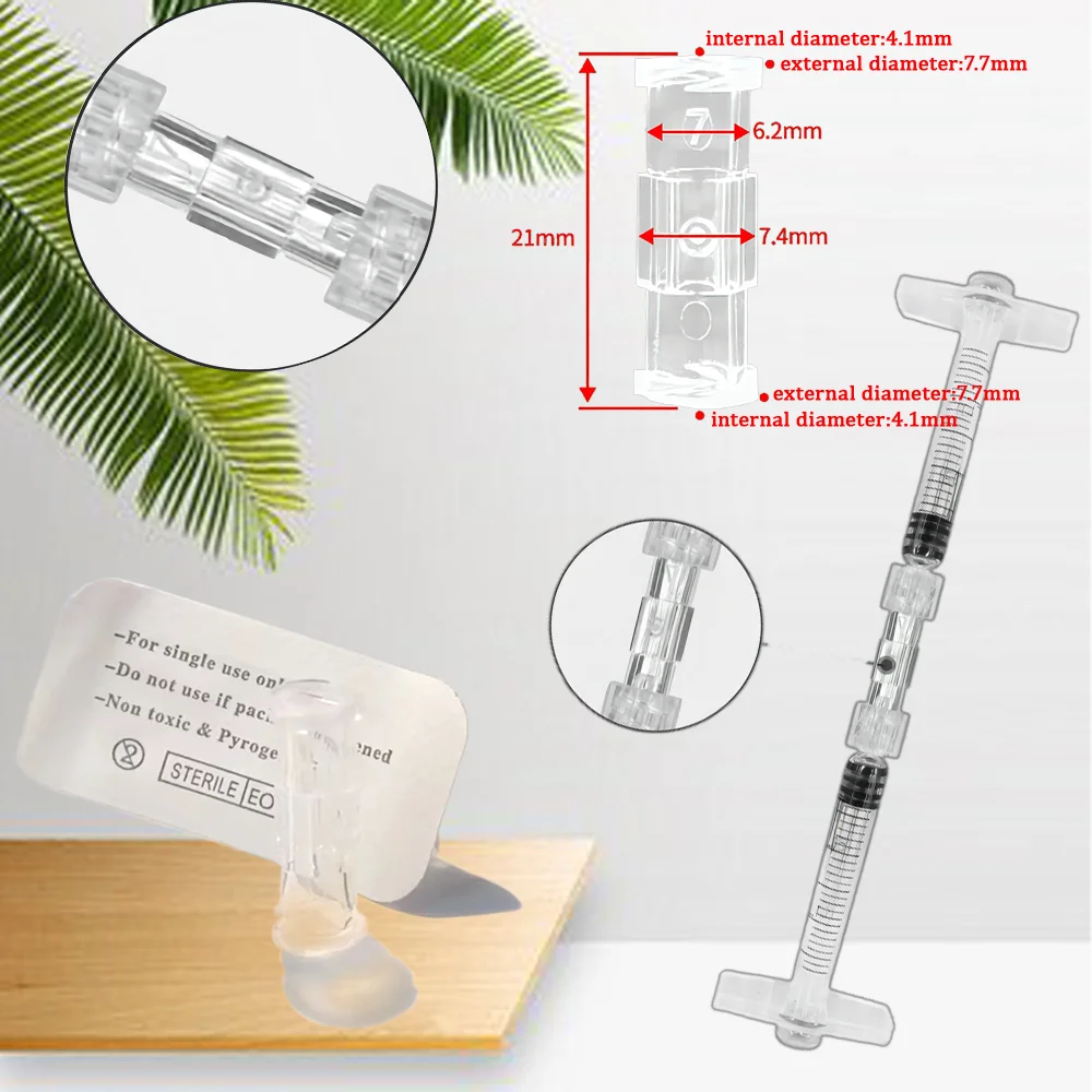 

10-50Luer Thread Connector Pp Material Transparent Syringe Double-Way Connector Easy And Durable Use In Sterile Environment Drug