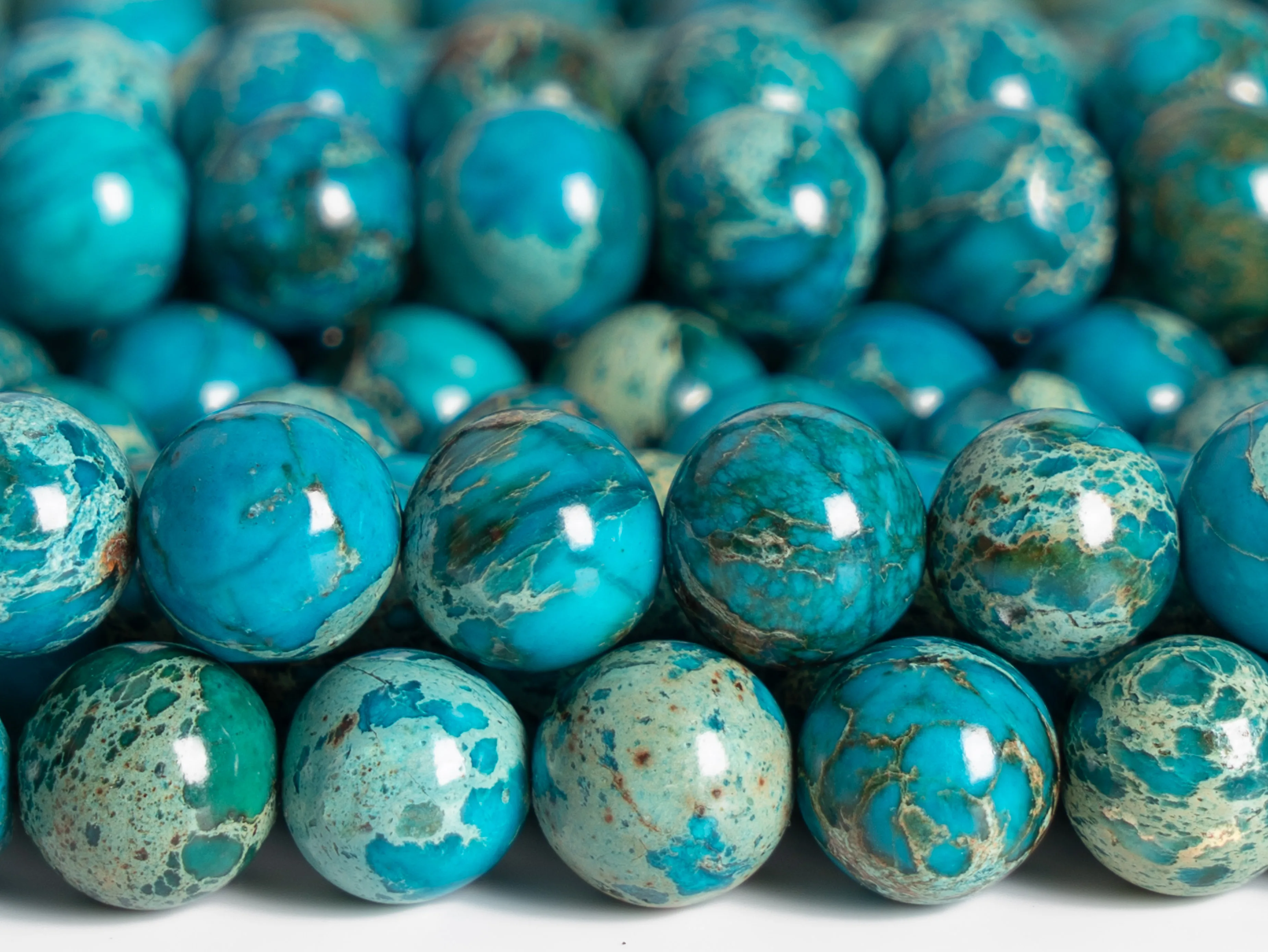 Genuine Natural Blue  Sea Sediment Imperial Jasper Grade AAA Gemstone Round Loose Beads 4/6/8/10mm for Jewelry Making