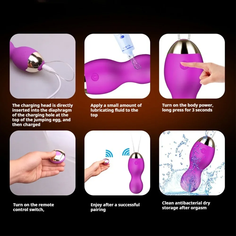 Vagina Balls with Remote Control, Waterproof Bullet Vibrator for Women, Female Clitoral G-spot Vibrating Massager Adult Sex Toys