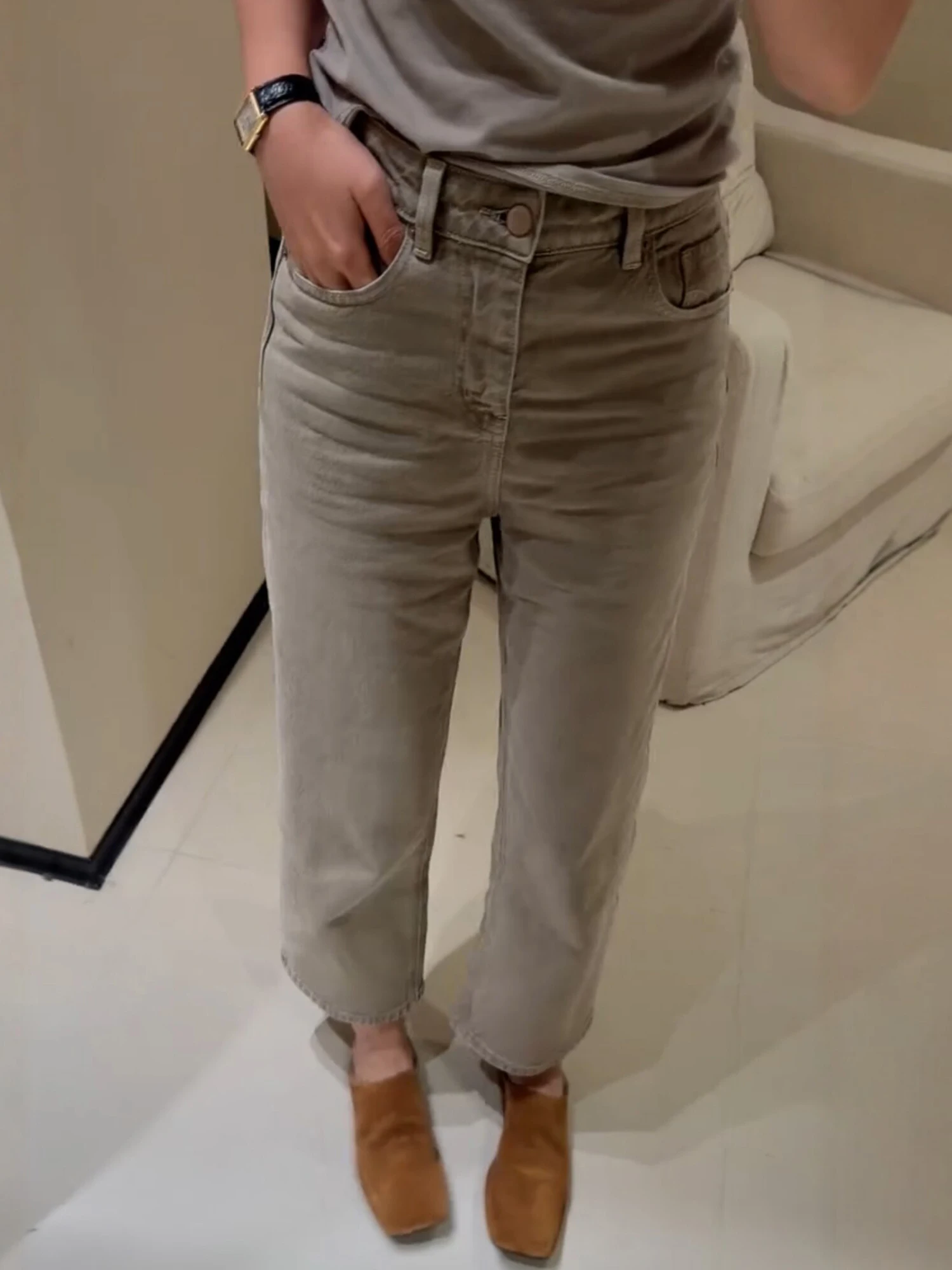 High Waist Straight Leg Denim Jeans Women Early Autumn New Style Elegance French Bread Pants Versatile Fashion Nine Point Ela...