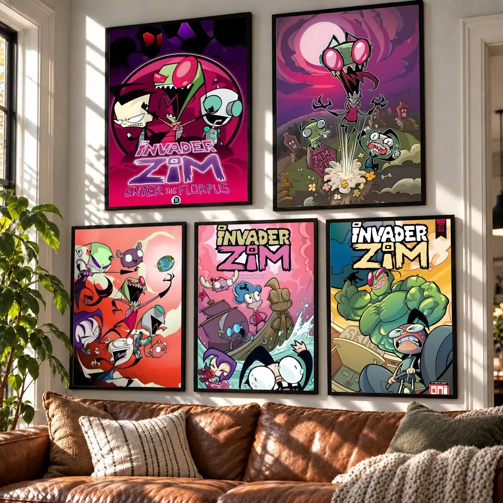 cartoon Invader Zim Poster HD Poster Self Adhesive Waterproof Wall Art Print Bedroom Living Room Modern Decor Gift