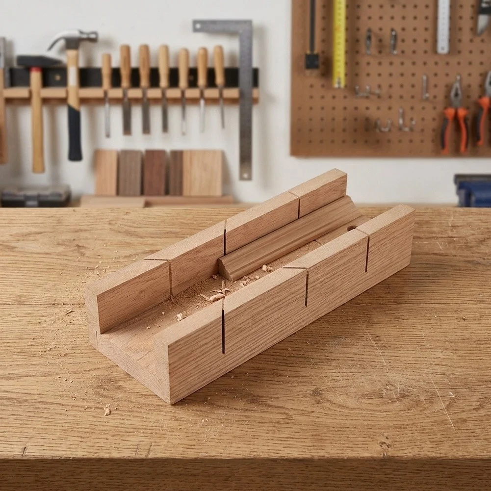 Woodworking Mitre Cabinet 45 Degree Cutting Jig For Wood Strips Crafting Home Improvement Hand Saw Tool