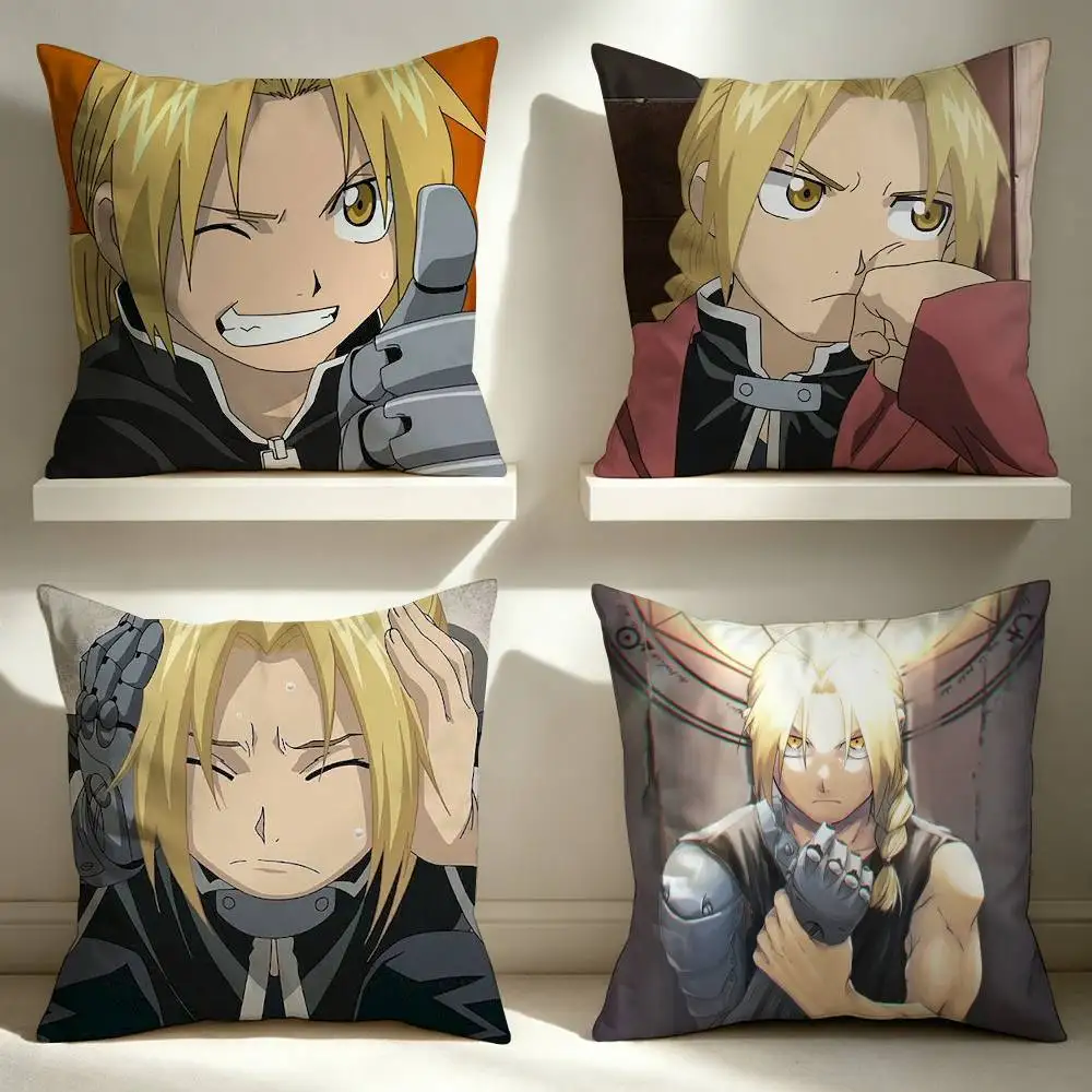 edward elric  Double-Sided Printed Cushion Cover Bedroom Bedside Sofa Pillow Case