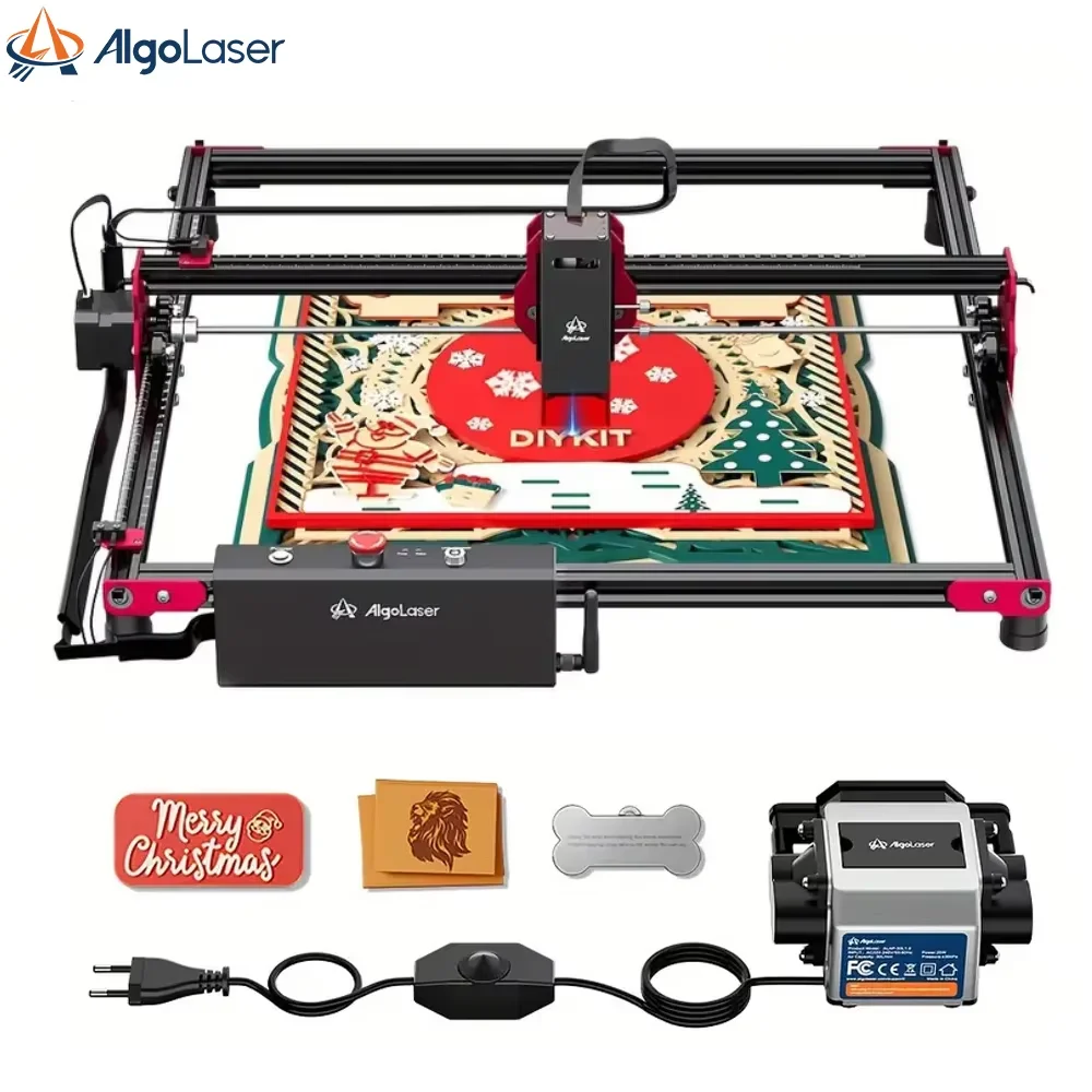 AlgoLaser DIY Kit 10W Laser Cutting Machine Air Assist Pump Metal Laser Engraver Rotary Roller Wood Engraving Machine Diy Logo