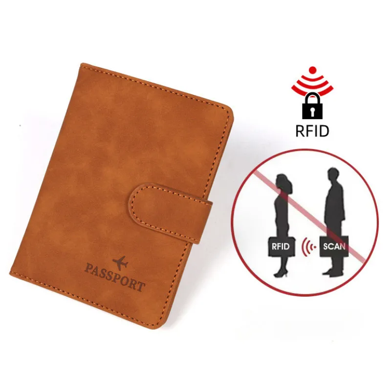 Unisex RFID ANTI Blocking Travel Passport Covers Holder Case with Hasp for Men Women Passport Wallet Case Travel Accessories Bag