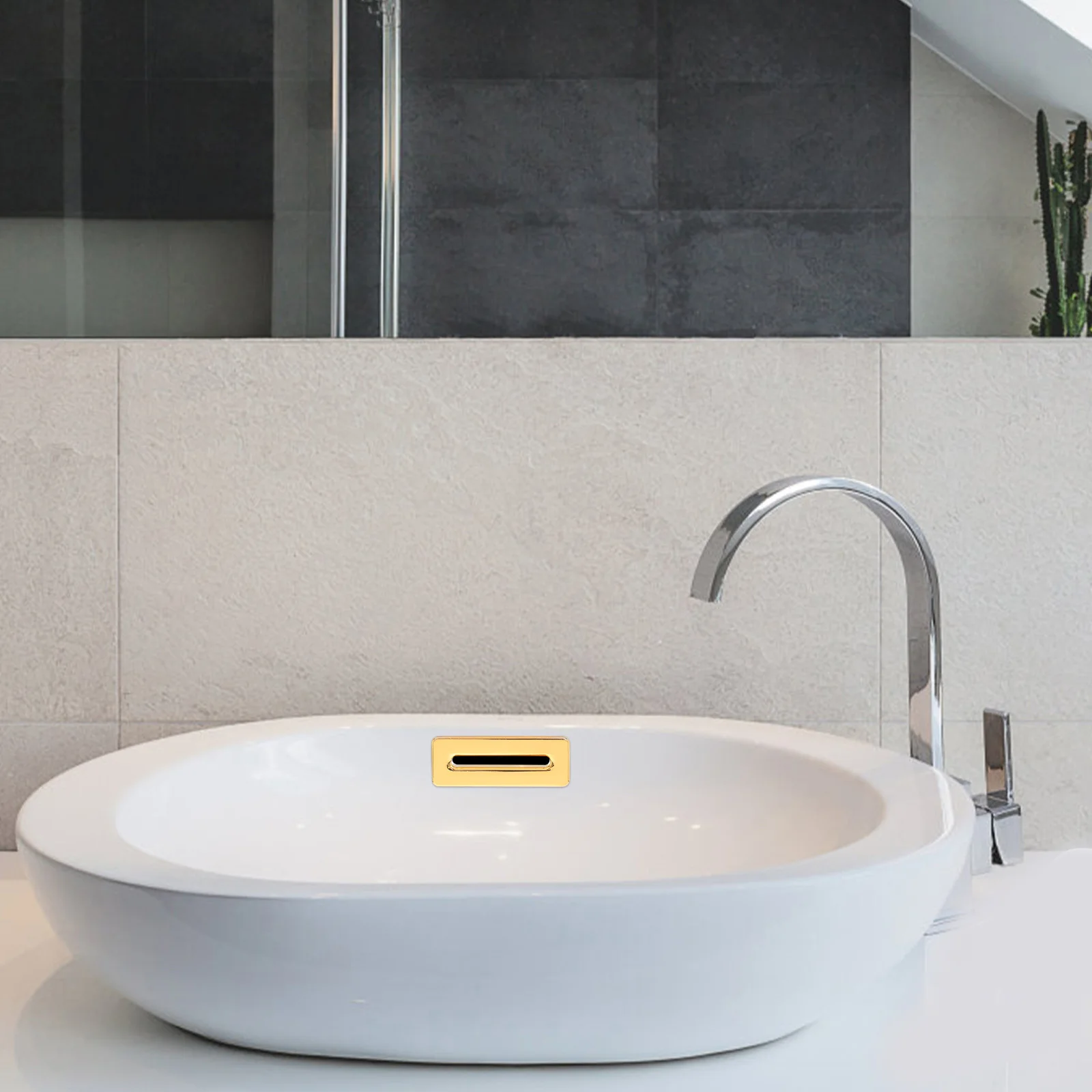 

2Pcs Small Sink Overflow Ring Zinc Alloy Material Polished Look Enhances Basin Appearance Basin Cover Bathroom Sink Overflow Cap