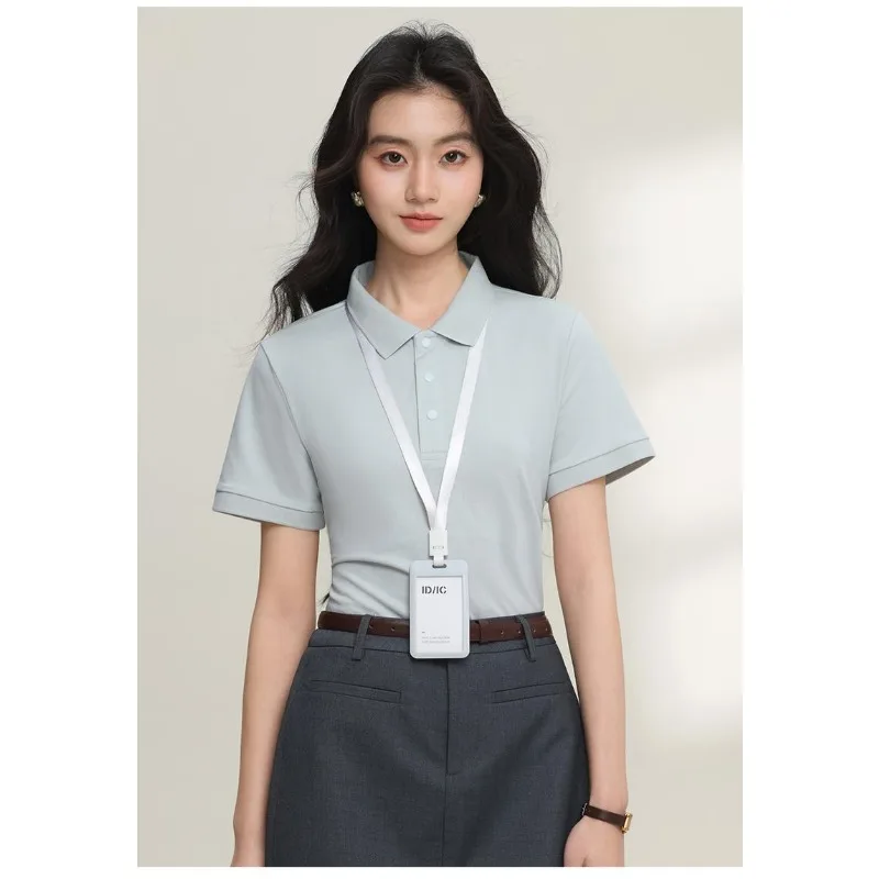 Summer Women's Lightweight Breathable Quick Drying Polo Shirt Fashionable Soft Loose Comfortable Skin Friendly Couple's T-shirt