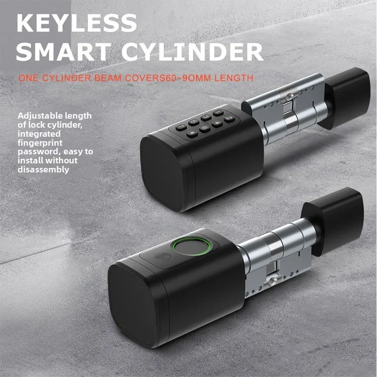

Fingerprint Lock Cylinder Management Graffiti Bluetooth Remote Password 60-90 Adjustable Apartment Smart Lock Cylinder