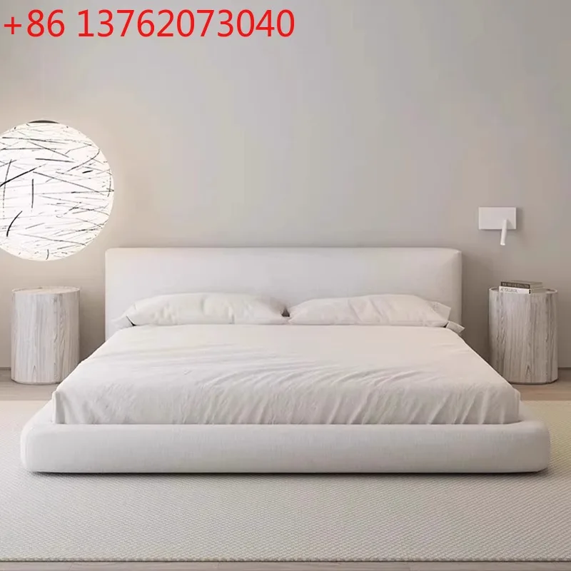 

White Backrest Luxury Double Bed Storage Wood Frames Bedroom Double Bed Twin Queen Japanese Cama De Casal Home Furniture
