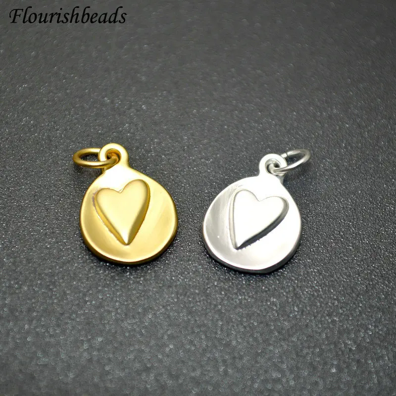 

10 шт., матовые, золотые, серебряные цвета, маленькие милые металлические подвески в форме сердца