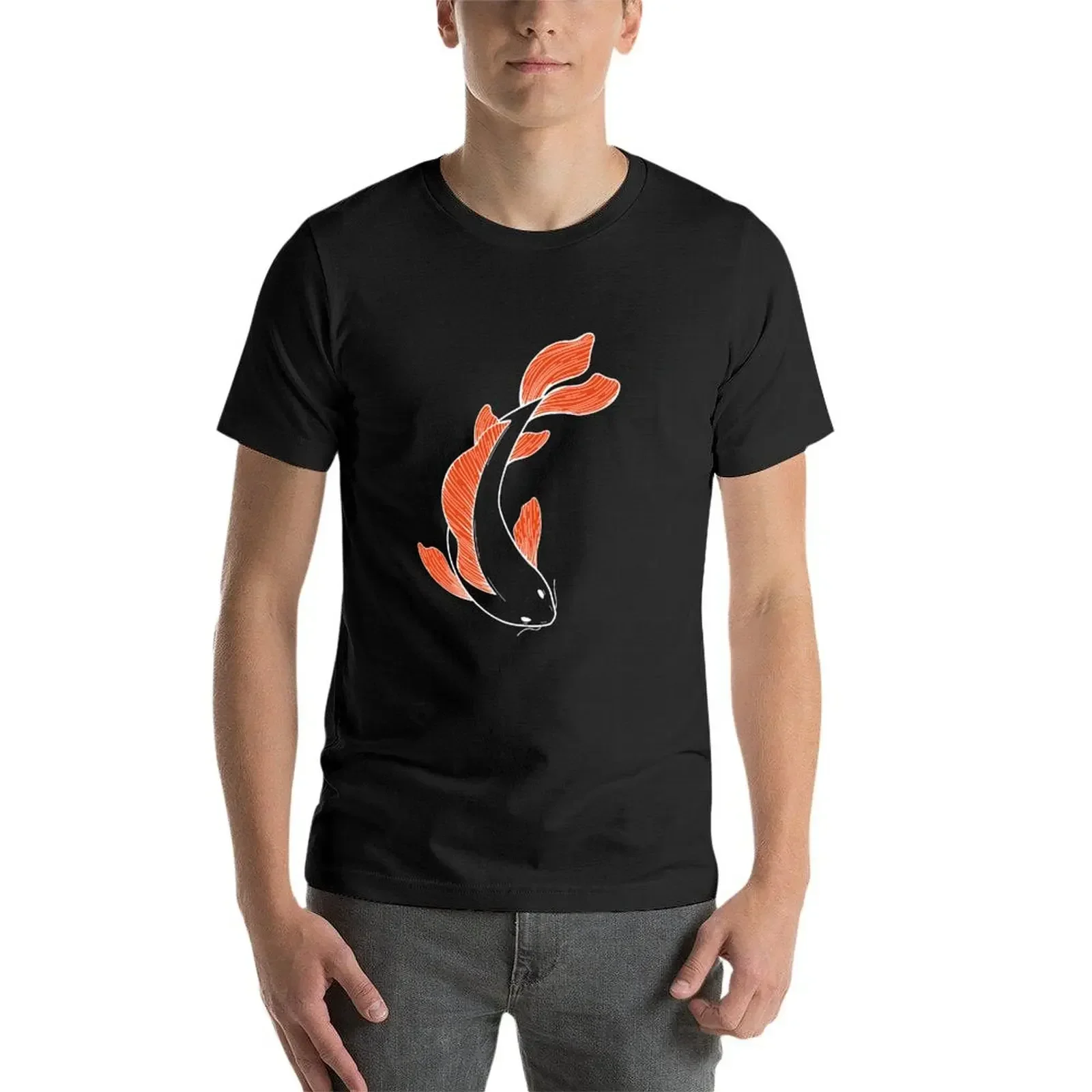 koi fish pattern T-shirt anime quick drying customs design your own for a boy mens funny t shirts