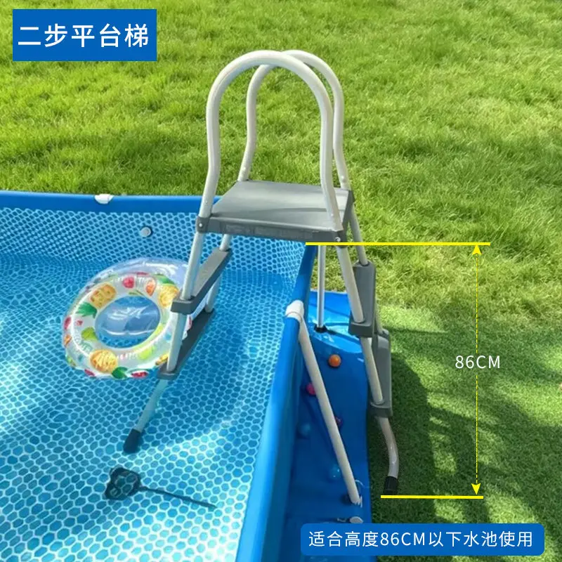 Pool Entry Step Ladder with Secure Non-Slip Steps for Above Ground Outdoor Swimming Pools 3 Steps Assemble Easily