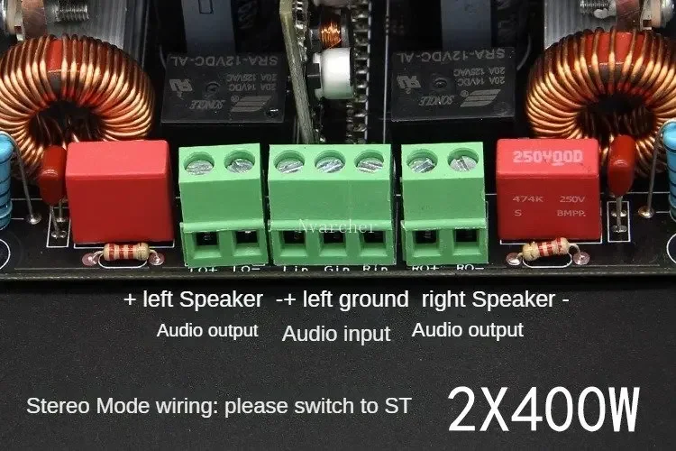 Плата стереоцифрового усилителя мощности с импульсным источником питания, защита мостового динамика 2x400 Вт