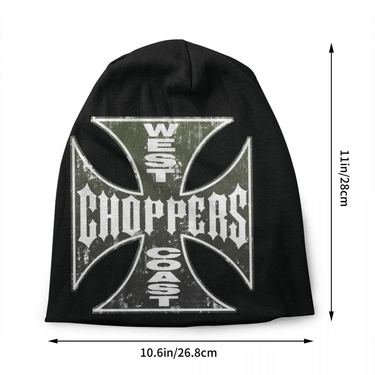 West Coast Iron Cross Choppers Skullies Beanies Caps Unisex Winter Warm Knitted Hat Hip Hop Adult Bonnet Hats Outdoor Ski Cap