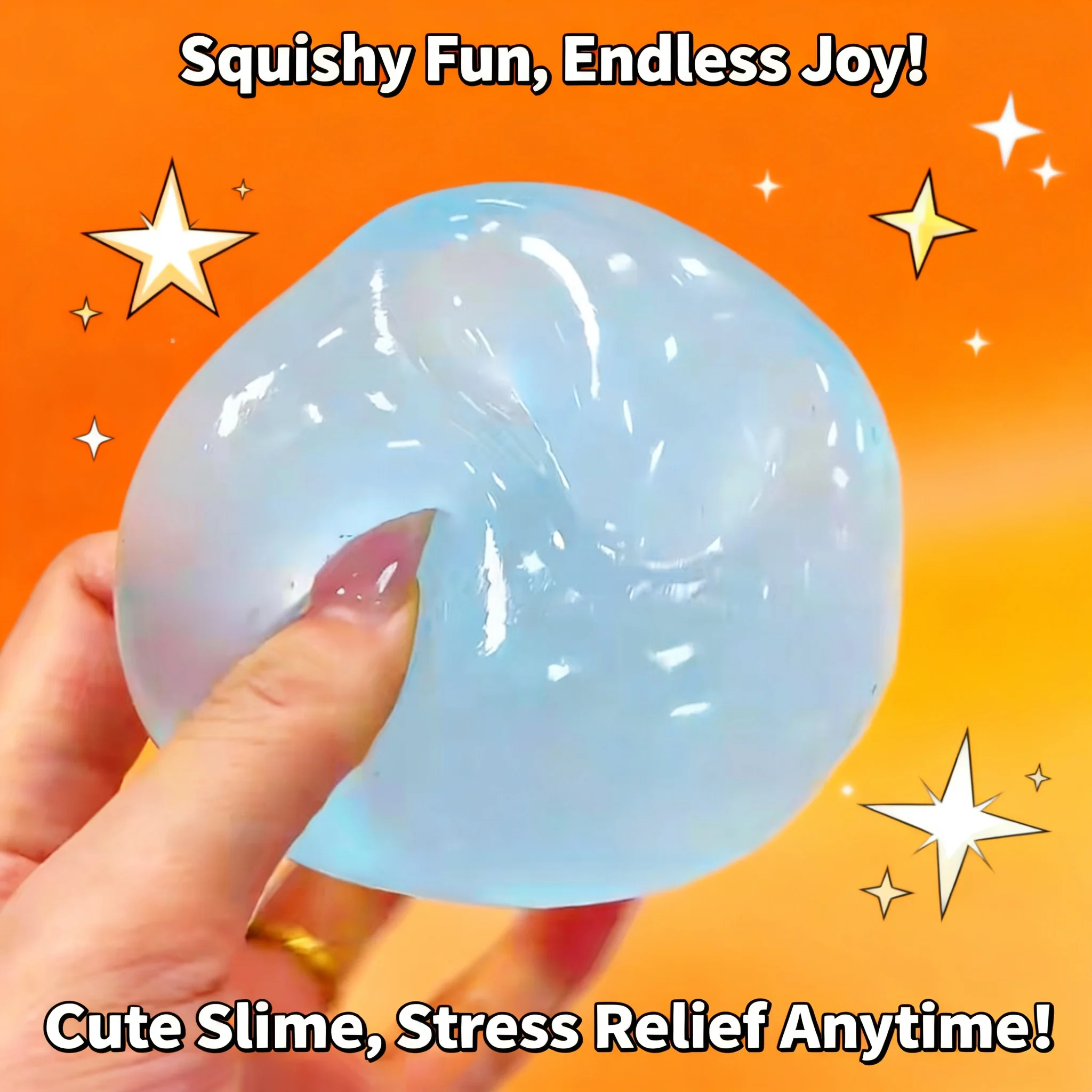 New Super Soft Fun Slow Rebound Blue Coconut Oil Handmade Malt Squeezing Ball Stress Relief Squeeze Toy 6cm Round Moldable