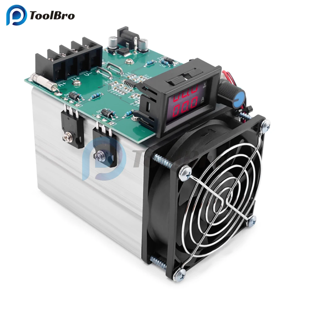Indicador de Bateria Teste de Envelhecimento com Led Voltímetro Digital Amperímetro Ventilador Dissipador de Calor 250w 020a 12v