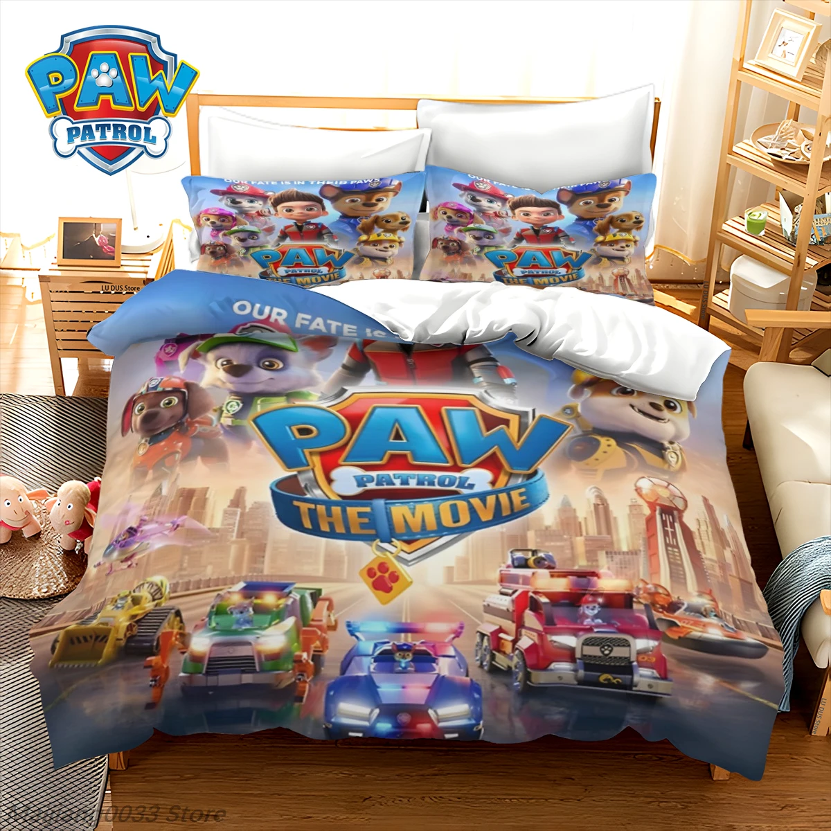 

Anime Cute Dog Puppy Duvet Cover Paw Patrol Bedding Set Quilt Comforter Pillow Case Bedclothes Children Kid Boy Bed Bedroom Set