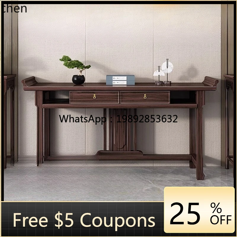 QQ  New Chinese Ebony Solid Wood Entrance Modern Simple Case Desk Shentai Household Entrance Supply Table
