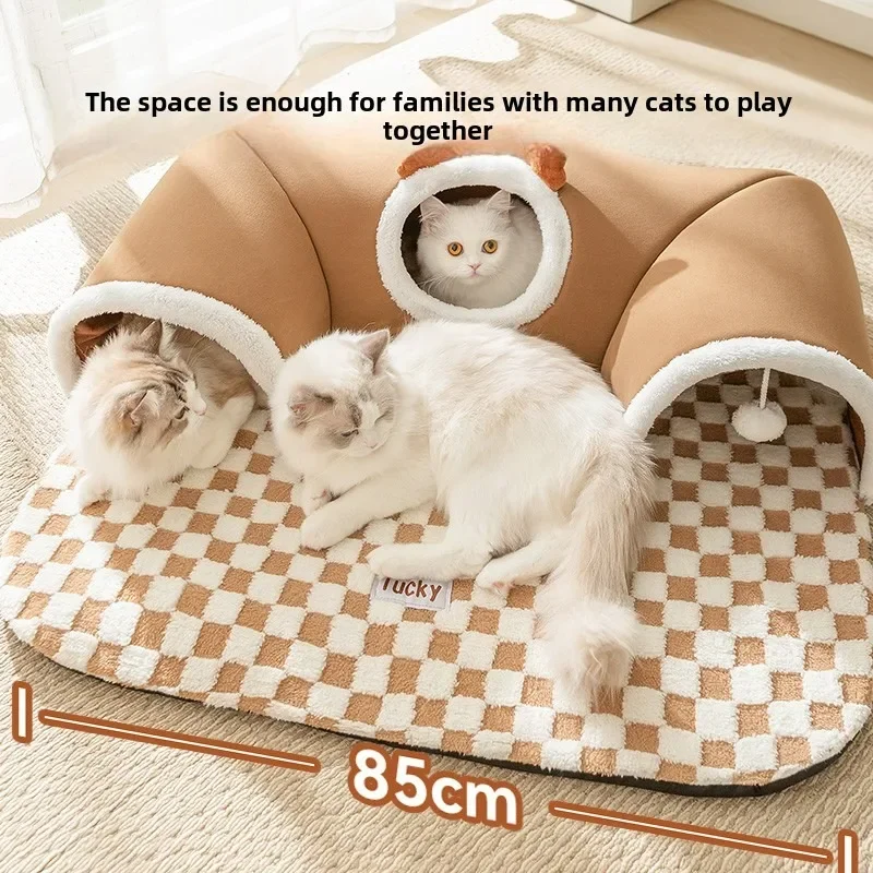 NEW Autumn and Winter Cat Elk Hide and Seek Cat Tunnel Play Sleep Tunnel Pet Nest Mat Kennel Small Dog Accessories Wholesale