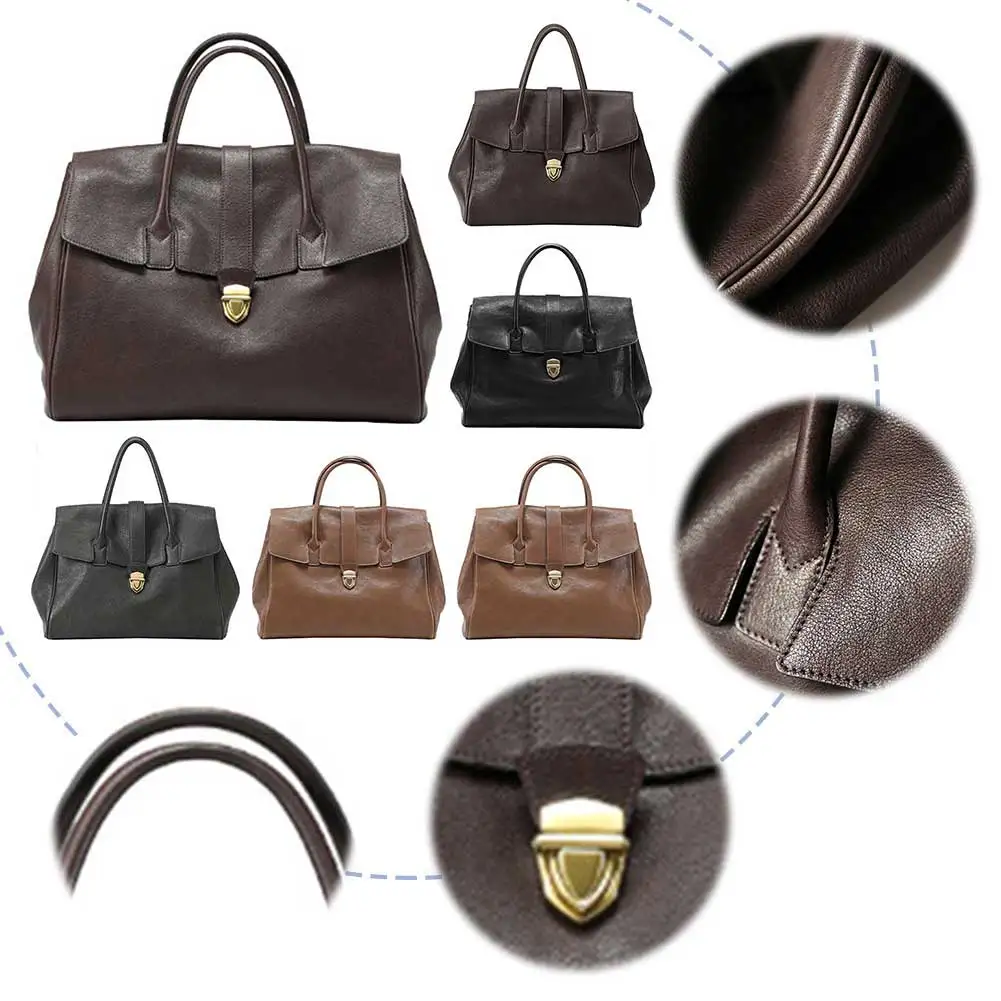 

PU Leather Large Tote Bag for Women with Pockets Casual Design Top-handle Business and Daily Use Bag