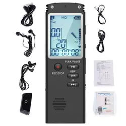 8GB/16GB/32GB/64G T60 Voice Recorder USB 96 Hours Dictaphone Digital Audio Voice Recorder with Screen, WAV, MP3 Player 1536 Kbps