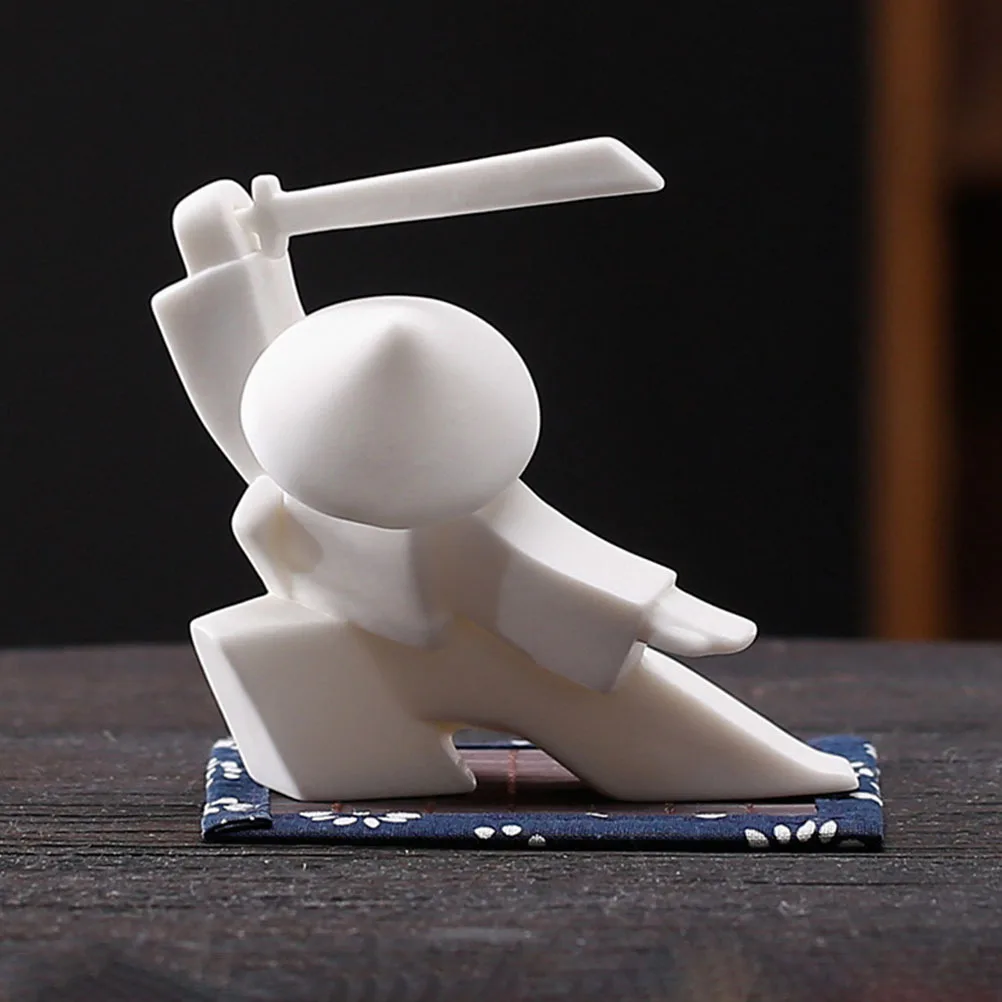 

Unique Samurai Incense Stick Holder Finely Crafted Ceramic Burner for Home Study Yoga Room Decor Eastern Style Accessory