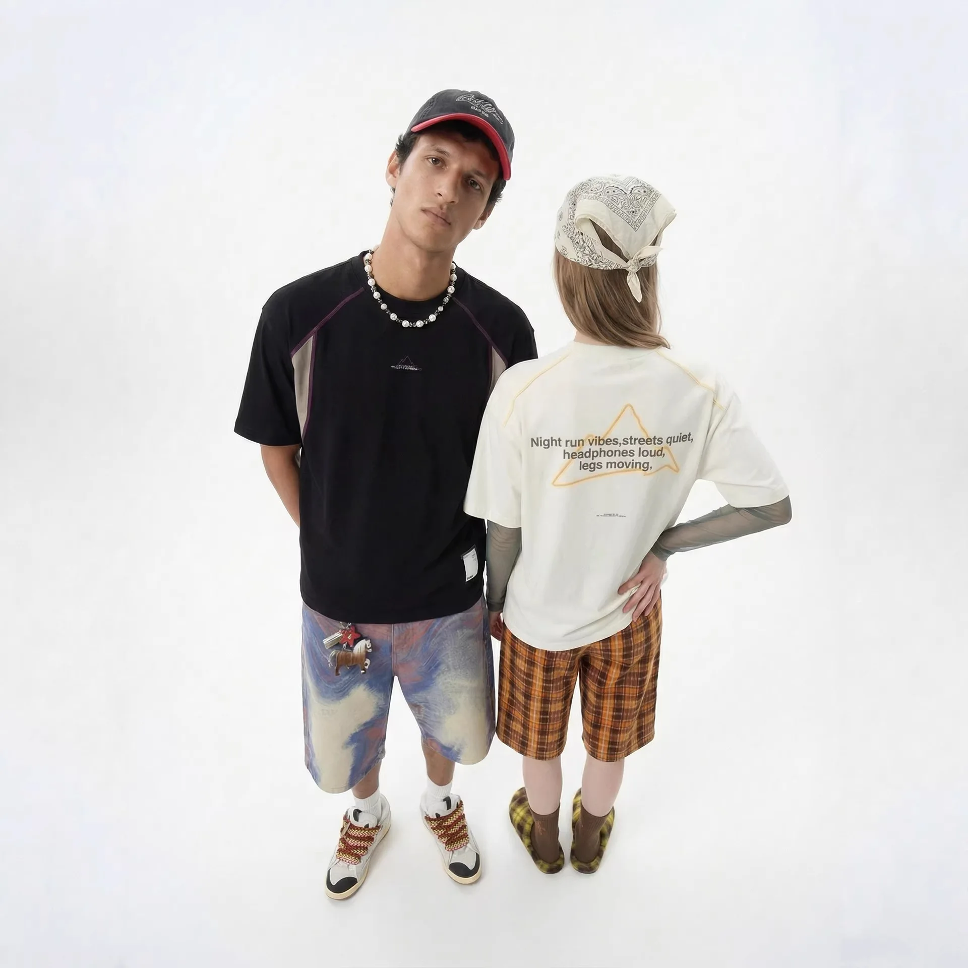 Men's Night-Glow Color Blocking Short-Sleeved T-Shirts: 2026 Spring/Summer Casual Outdoor Sports Trendy New Arrivals