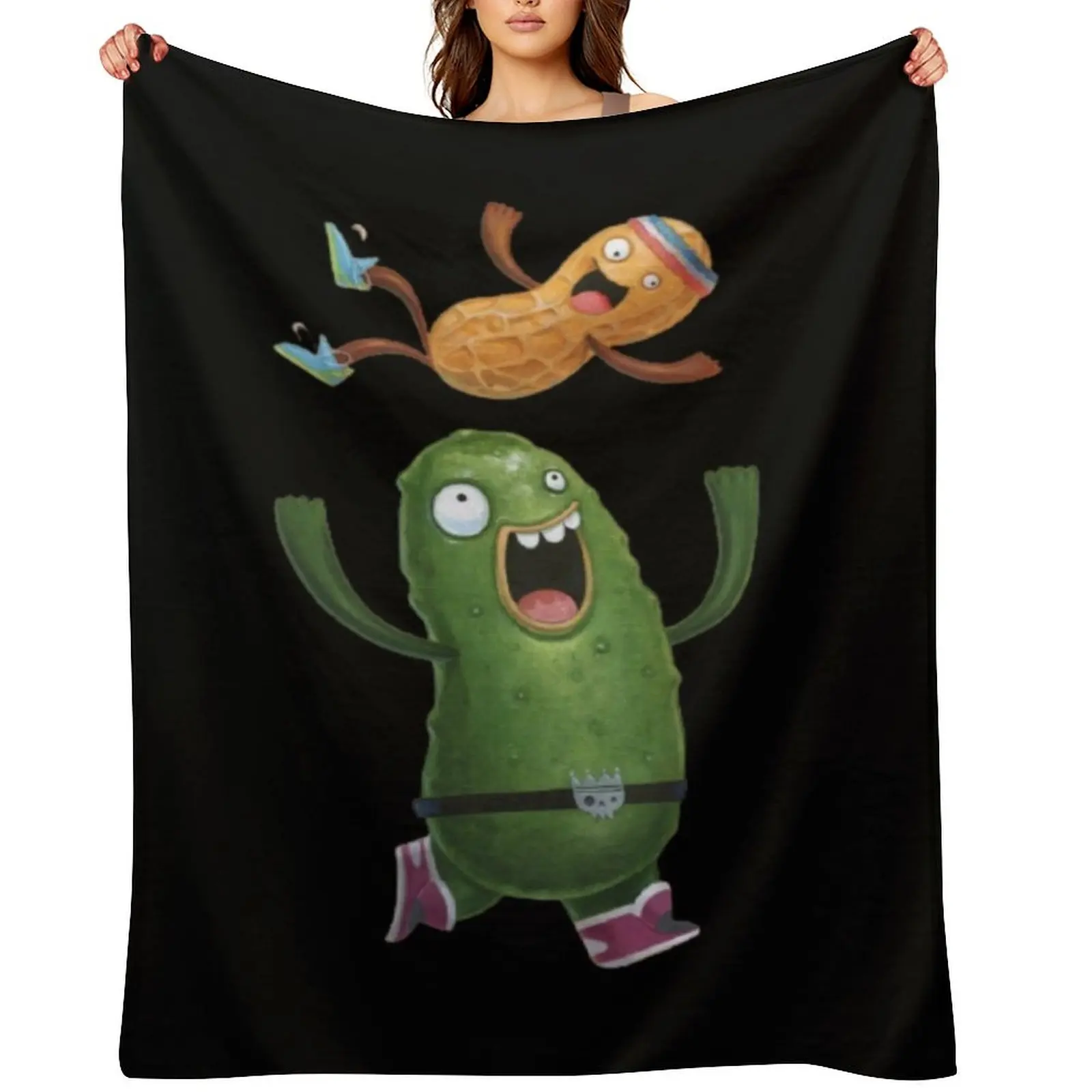 Manta de pepinillos y maní, sofá gigante decorativo, mantas térmicas para camas de invierno