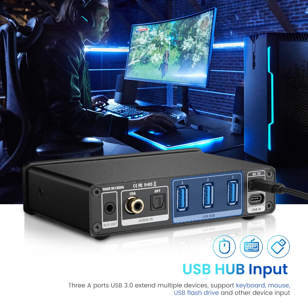 Audio DAC-A2 PRO USB Gaming DA - Usb Hub Gaming reseña y precio