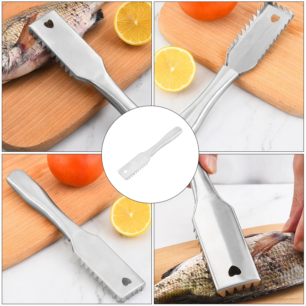 

Stainless Steel Fish Scale Remover Scraper Tool Kitchen Cleaner Peelers Anti Rust Suitable Home Restaurant