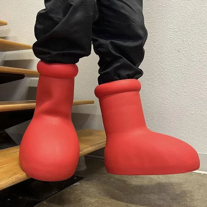 Men Women Big Red Boot For Adult Kids Astro Boy Boots Shoes Kids Boys Girls High Top Thick Bottom Round Toe Astroboy Boots