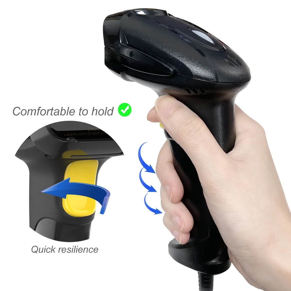 GTCODESTAR Handheld USB Barcode Reader 1D bar Code Scanners Laser Wired Barcode Scanner for Warehouse Barcode Scanning Gun