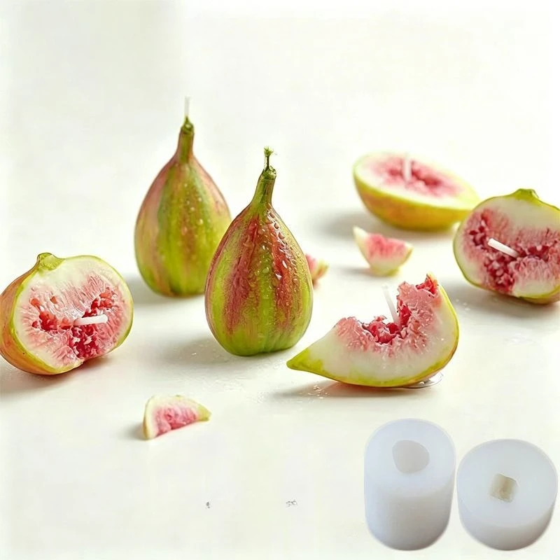 3D Fig Silicone Molds Diy Simulation Fruit Scented Candle Plaster Decoration Fondant Candy Chocolate Mould Cake Decoration