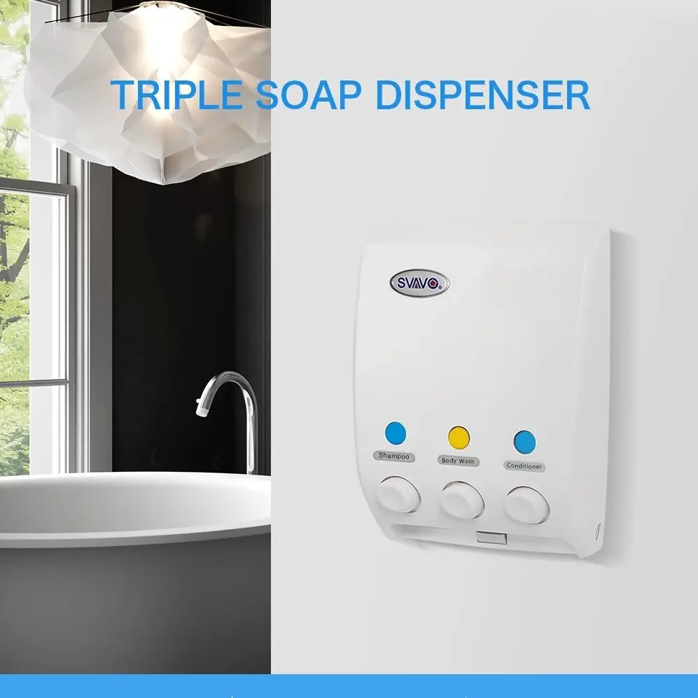 

Дозатор мыла 3 в 1 с ручным нажатием, трехголовочный дозатор мыла, настенный дозатор мыла для ванной комнаты, дозатор жидкой коробки