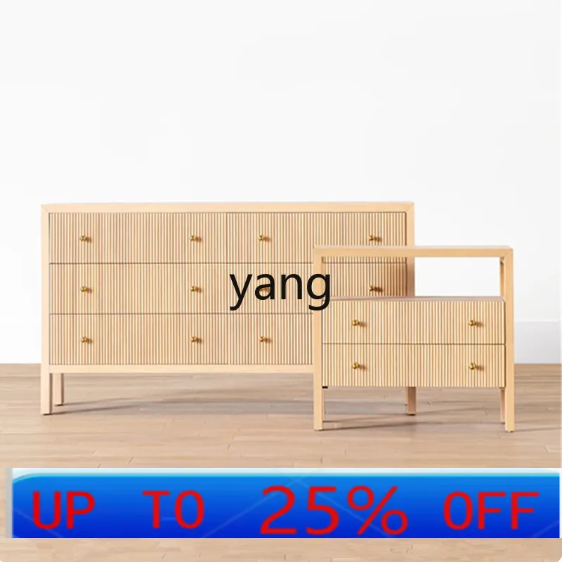 

yjq all solid wood six-chest cabinet Japanese log locker Nordic simple entrance storage cabinet