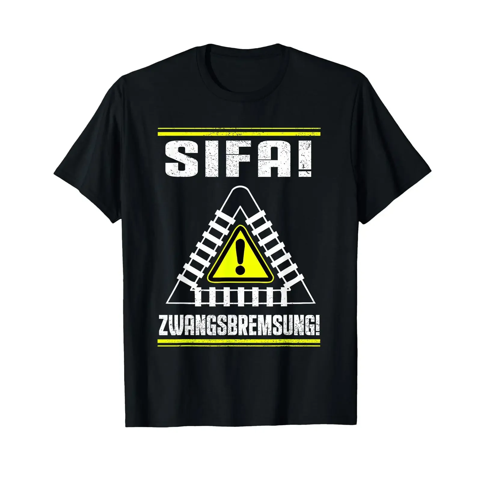 Sifa Emergency brake Funny train driver T shirt vintage Washed Unisex Soft fashion Comfortable Casual Top For Everyday Wear