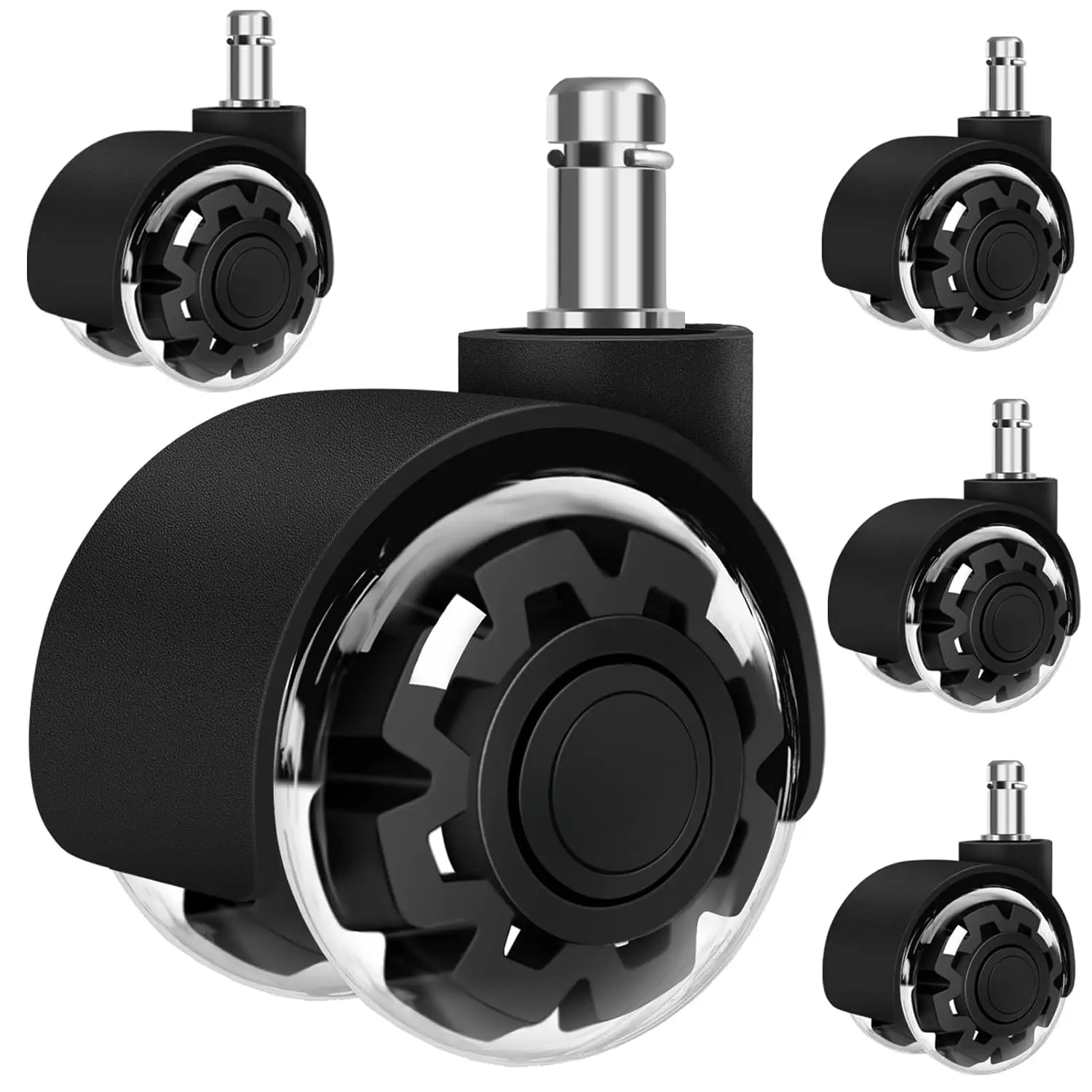 

Office Chair Wheels,2 H Smooth & Quiet Rolling Casters Replacement,Computer Gaming Chair Casters For All Hardwood Floors &