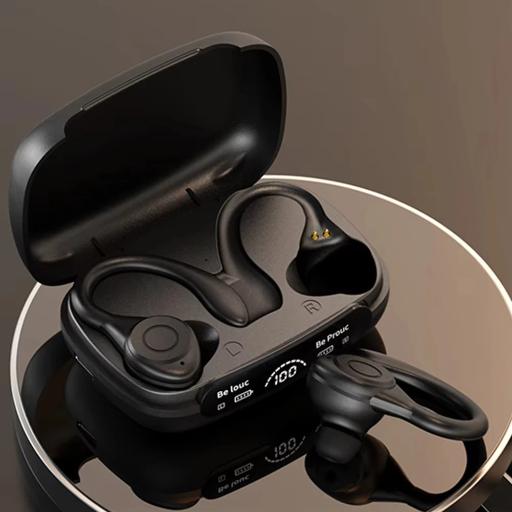 

Ушной крючок с шумоподавлением, наушники для фитнеса, Bluetooth-совместимые игровые наушники 5,3, дисплей мощности, удобные спортивные музыкальные наушники