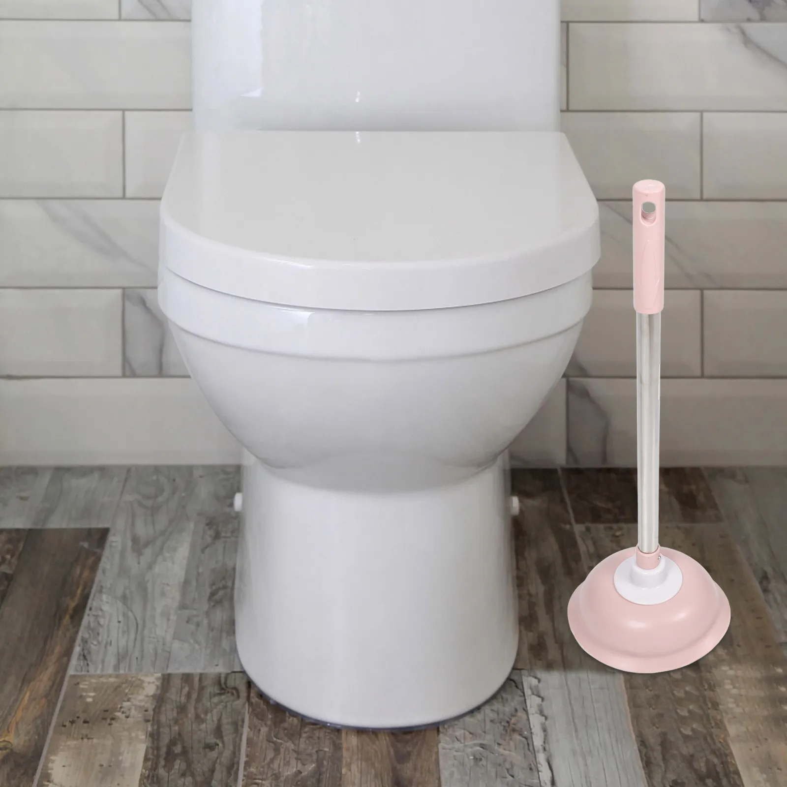 

Rubber Horse Plunger Heavy Duty Kitchen Sink Bathroom Long Handle Tools Pink Bowl Ergonomic Practical Durable Shower Drain
