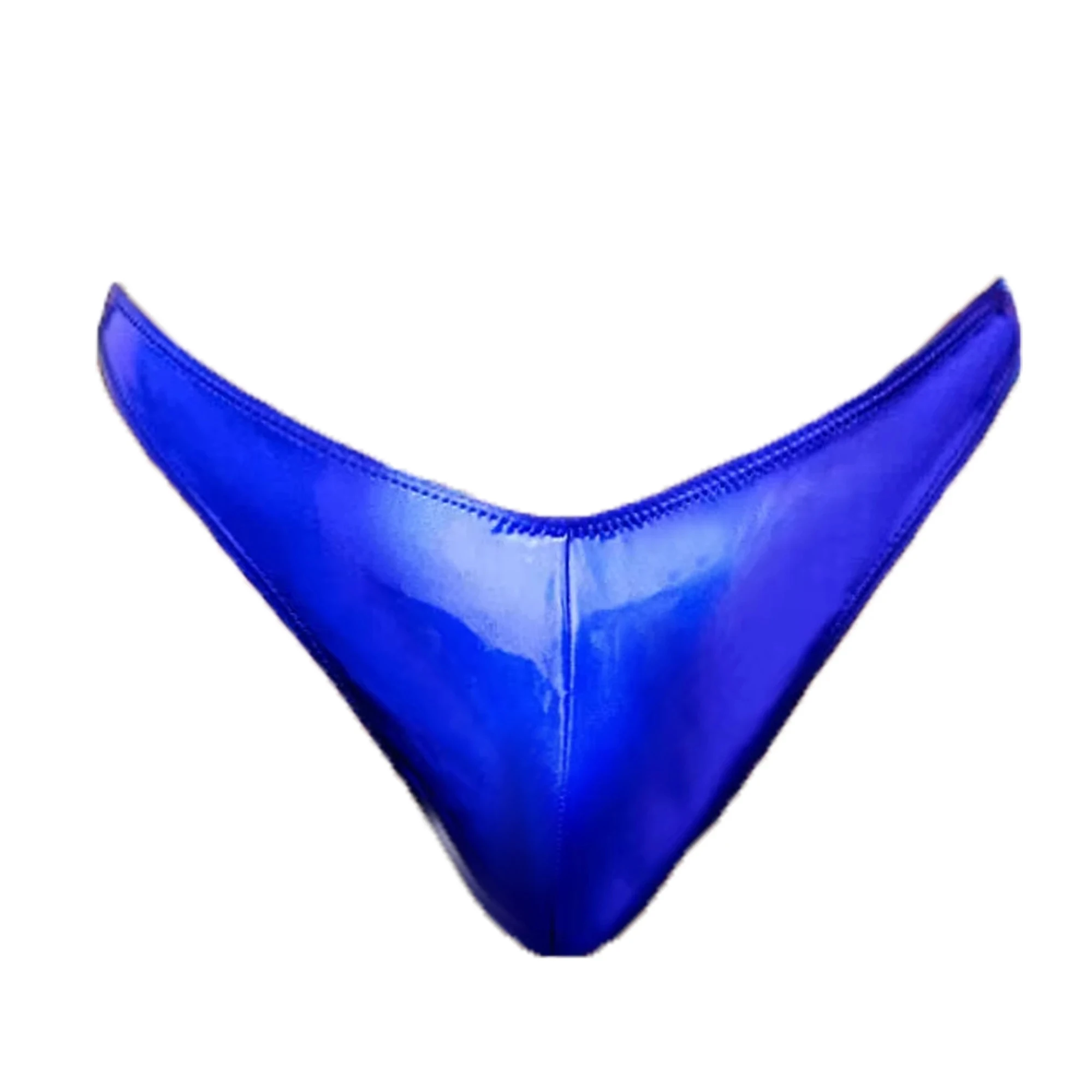 

XCLocKNYoung PU low rise thongs larger waist Mirror PU men thongs glossy pants bikini high split sexy bottoming underpants