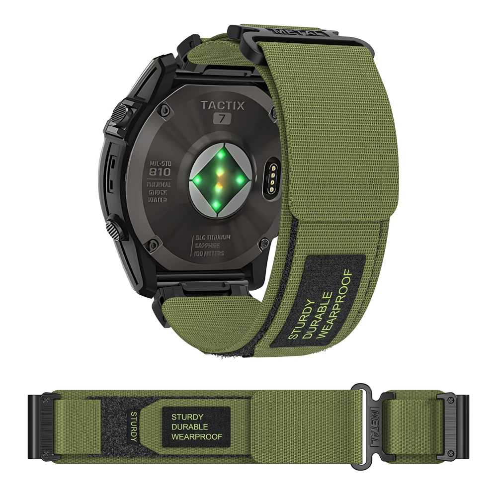 22mm 26mm Nylon woven canvas strap suitable for Garmin Forerunner 935 945 955 965 Fenix 7 7X 6 6X 5 5X watch two-part sports