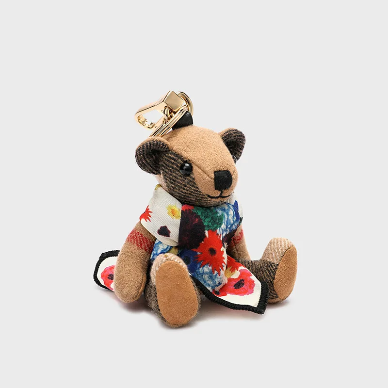 

Плюшевый мультяшный шарф с подвеской в виде медведя, милые кукольные украшения, модный орнамент для сумки, пара автомобильных брелоков, модный стиль