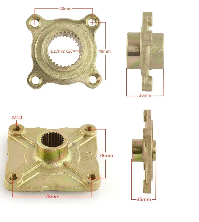 710mm 740mm Rear Axle Wheel Axle Assy Sprocket and Disc Mount For 110cc 150cc 200cc ATV UTV Buggy Quad Bike 4 Hole Wheel Hub — zdjęcie 6