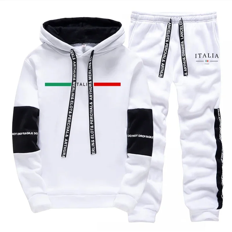Fashion Mens Tracksuit Print Casual Sweatshirts Sportswear Outdoors Sports Jogging Mens Clothing Single Piece Hoodie Pants 2026
