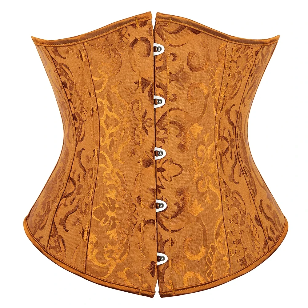 Sexy Gothic Underbust Corset Top For Women Body Shaper Waist Cincher Vintage Satin Lingerie Bustier Plus Size Fashion Corselet