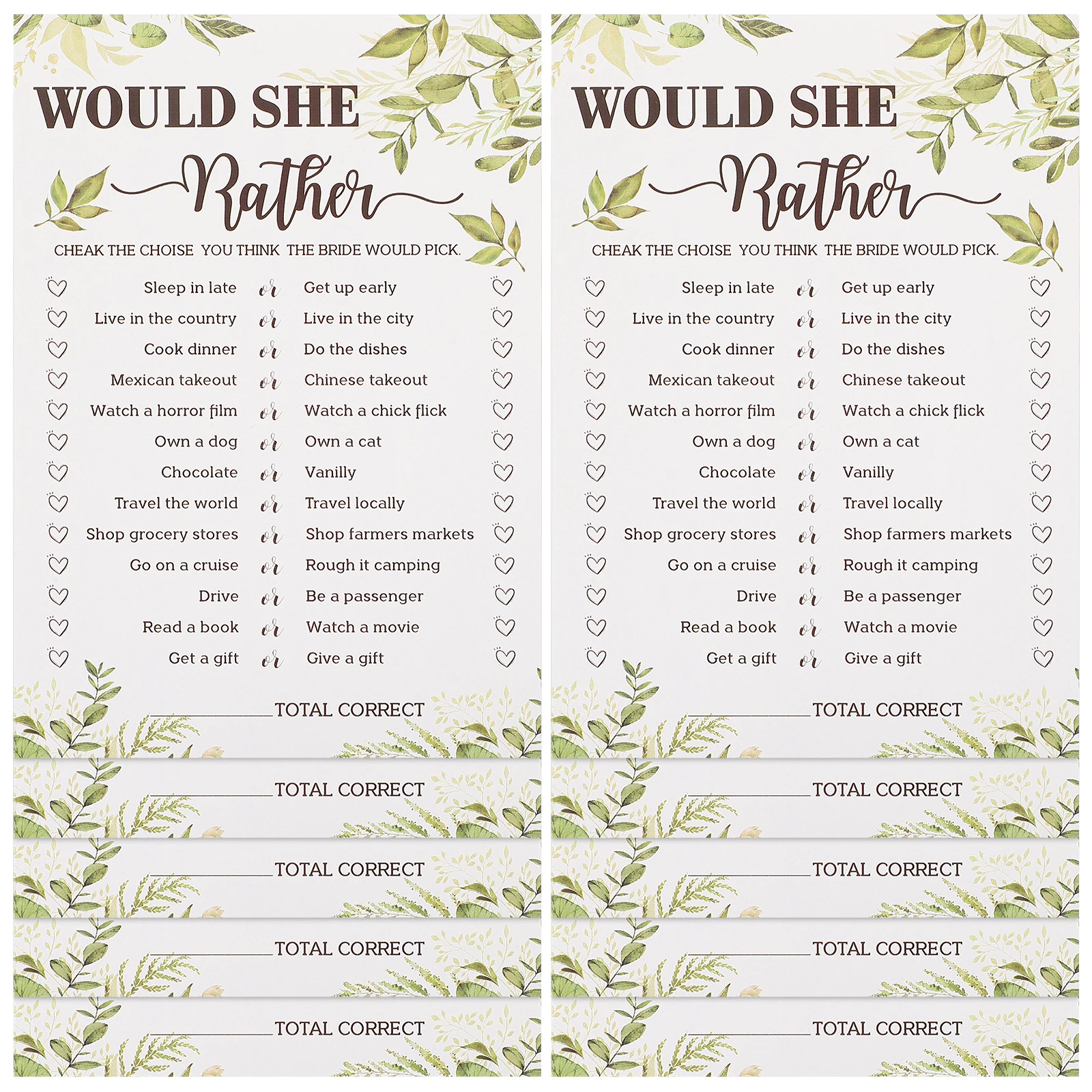 

10pcs Wedding Game Card Bridal Shower Party Props Modern Bachelorette Activity Cards For Bride