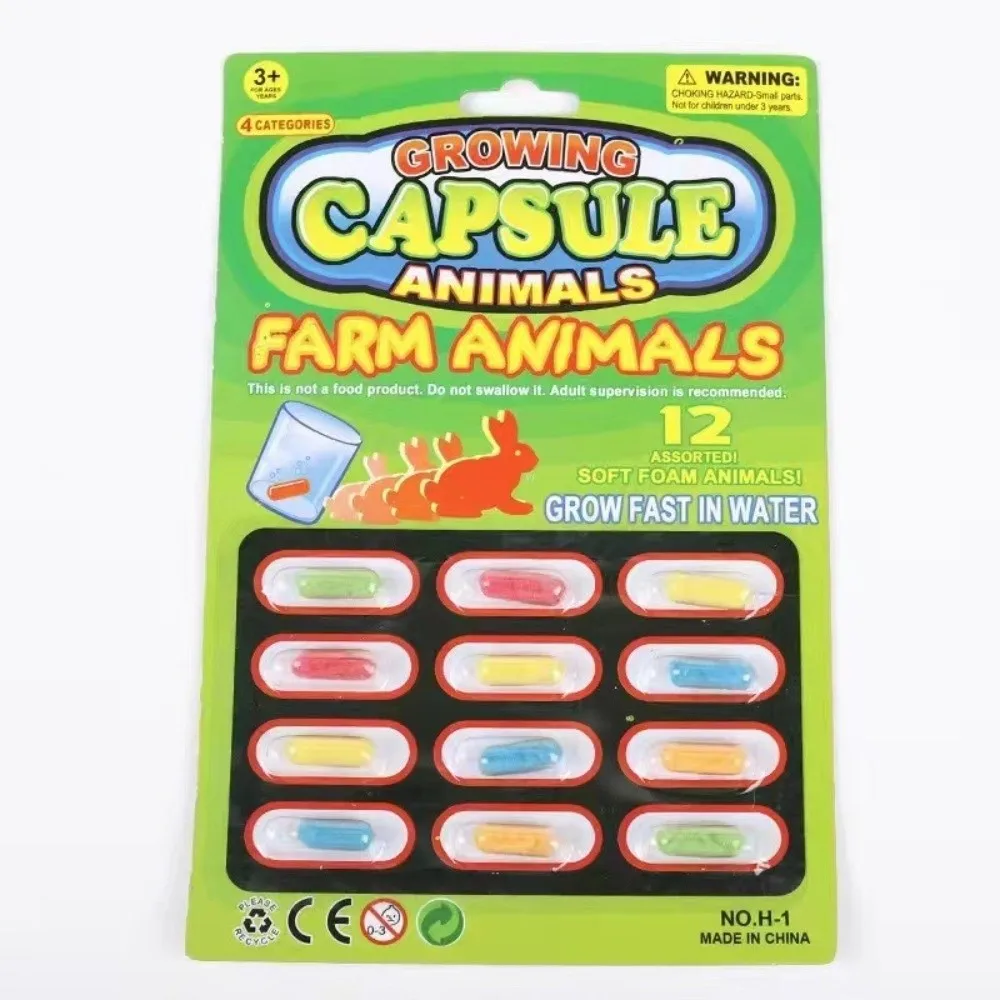 Paquet de 3 jouets de trempage d'animaux en croissance dans l'eau, Capsules de culture créatives extensibles, jouet anti-Stress, éponge, jouet de bain, cadeaux pour bébé